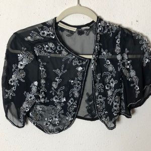 Beaded it over dress silk cover-up by Lord & Taylor X/X-LARGE